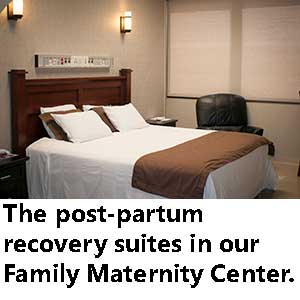 The post-partum recovery suites in our Family Maternity Center